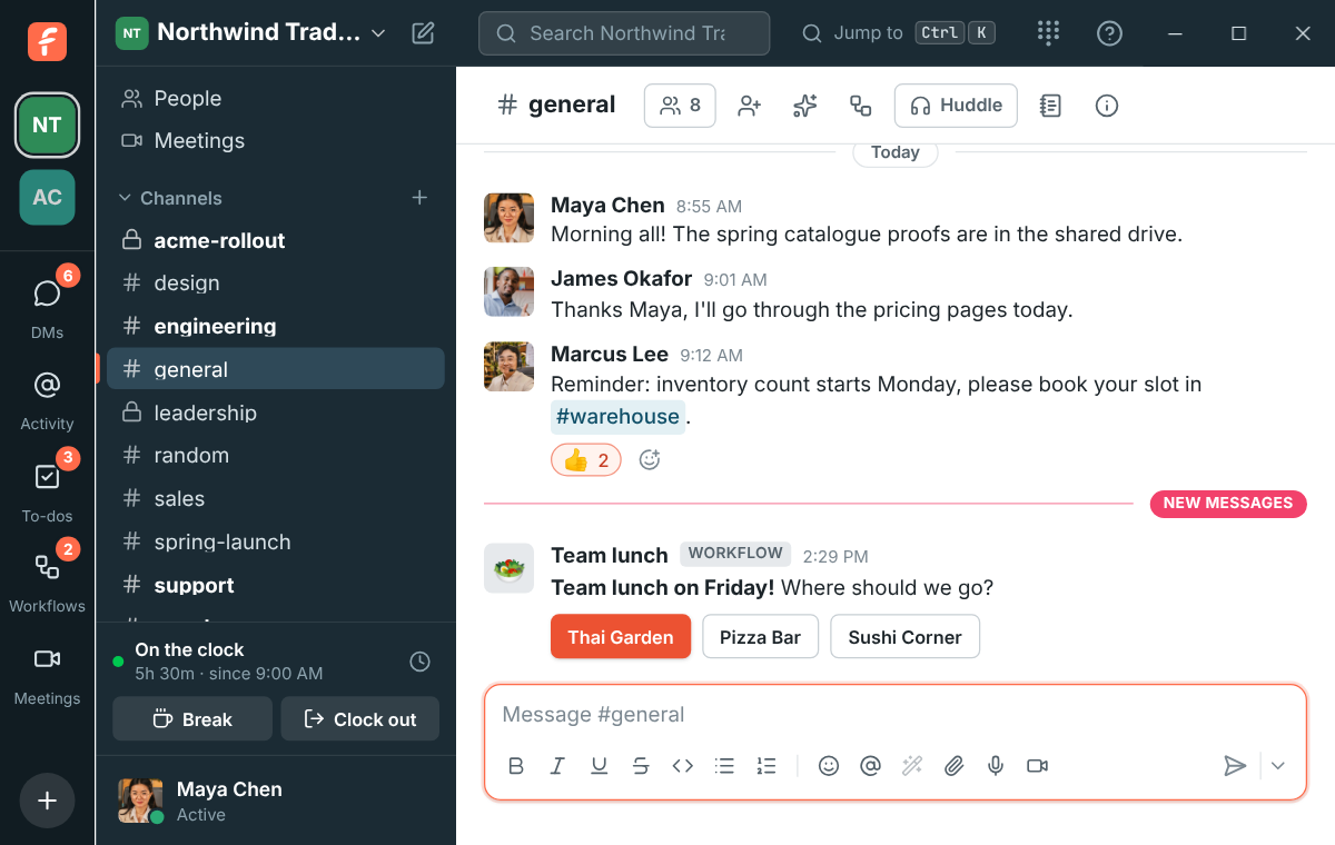 The desktop app, with the window buttons at the right end of the dark bar along the top