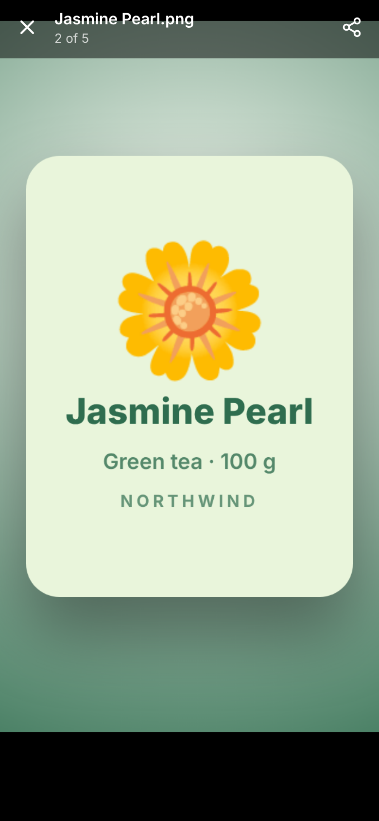 The same product shot zoomed in on its label