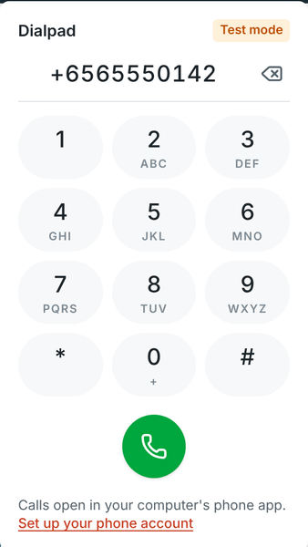The phone with a number typed in